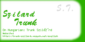 szilard trunk business card